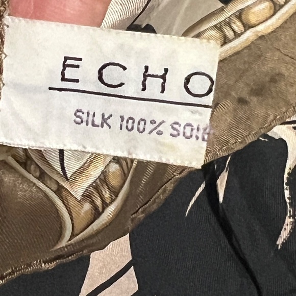 Vintage Zebra Print Silk Scarf by Echo - Picture 5 of 7